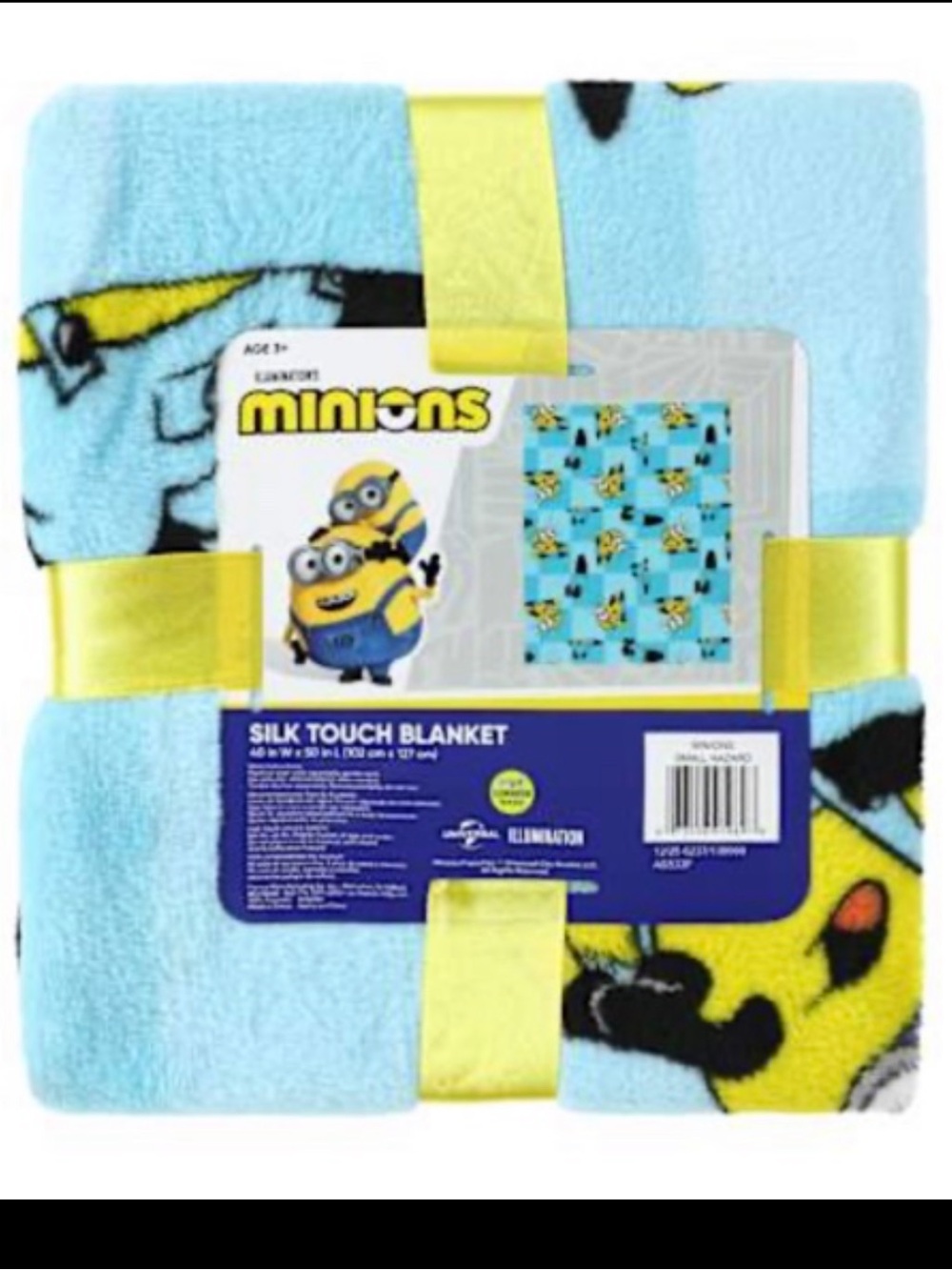Minions Silk Touch Blanket - Light Blue & Yellow 40” x50”